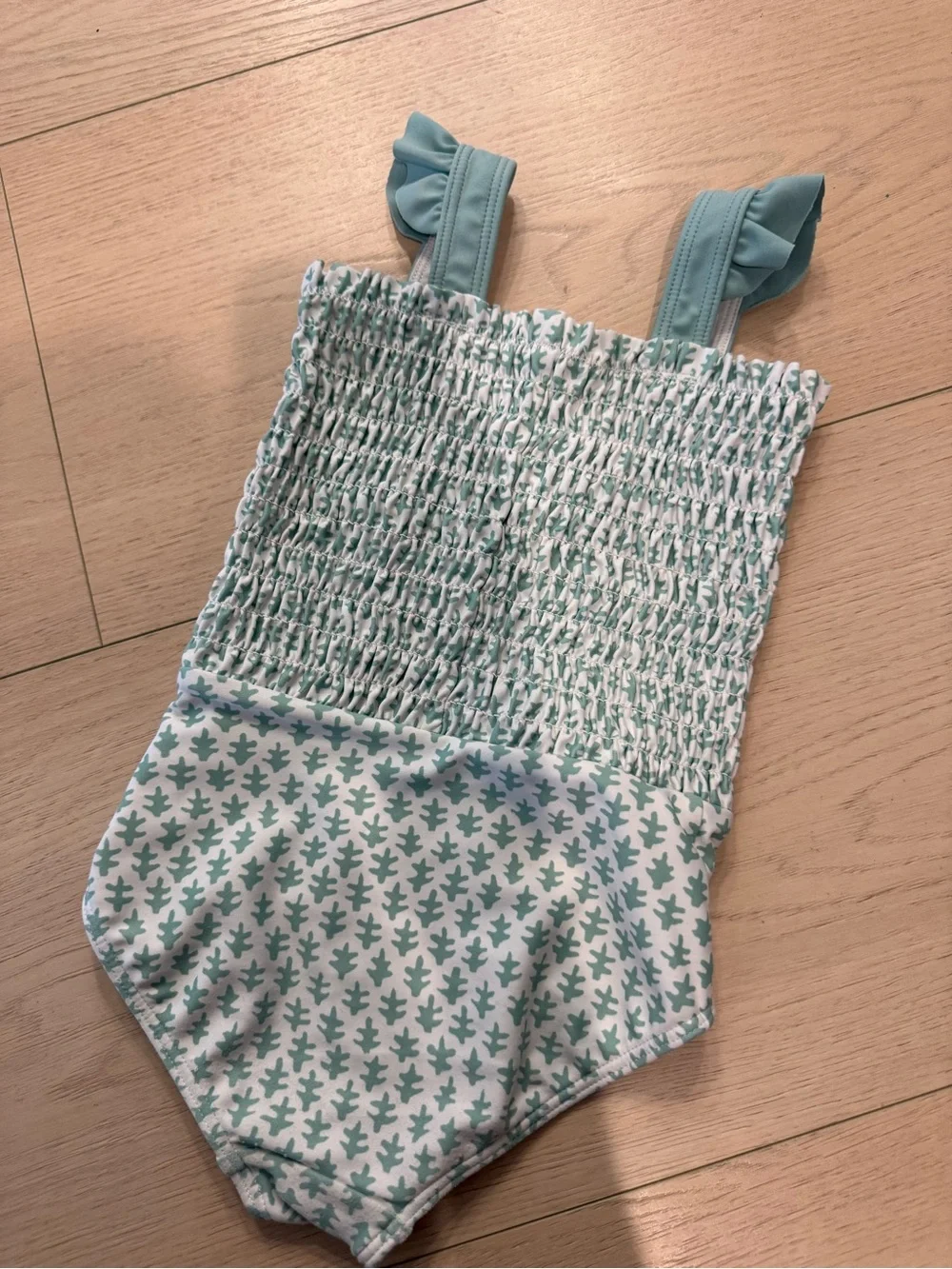 Minnow x Sister Parish Girls’ Mint Green Smocked One-Piece Swimsuit | Size 1